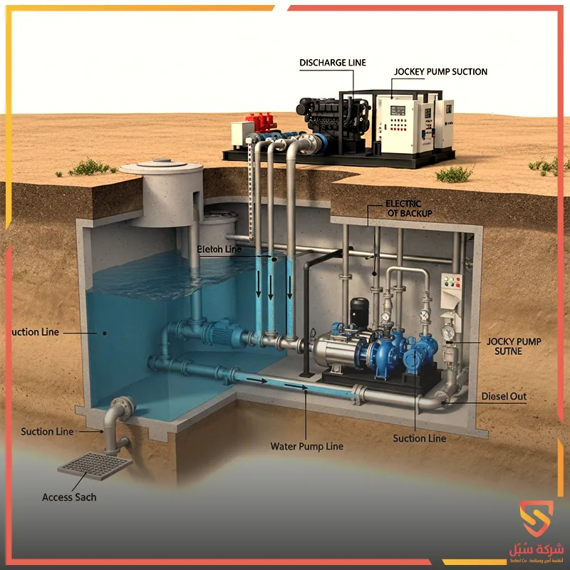 ضغط مياه نظام الحريق
