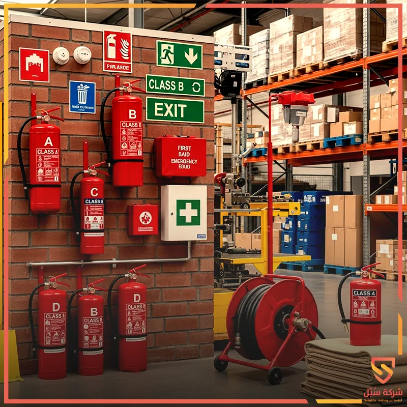 استخدامات طفايات الحريق المختلفة A B C D في السلامة