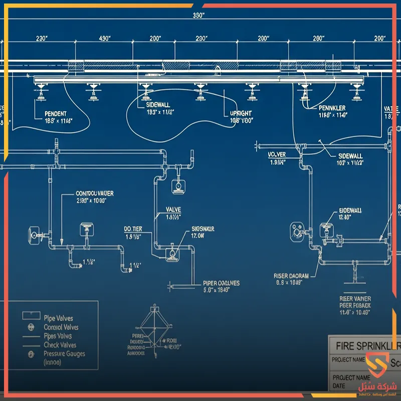 توزيع رشاشات الحريق في المباني