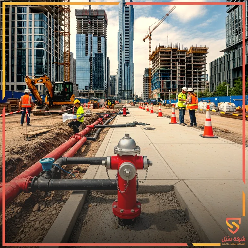 تركيب حنفيات الحريق حسب اشتراطات الدفاع المدني