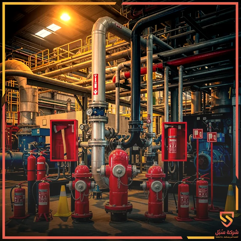 شبكة حنفيات الحريق في أنظمة مكافحة الحرائق