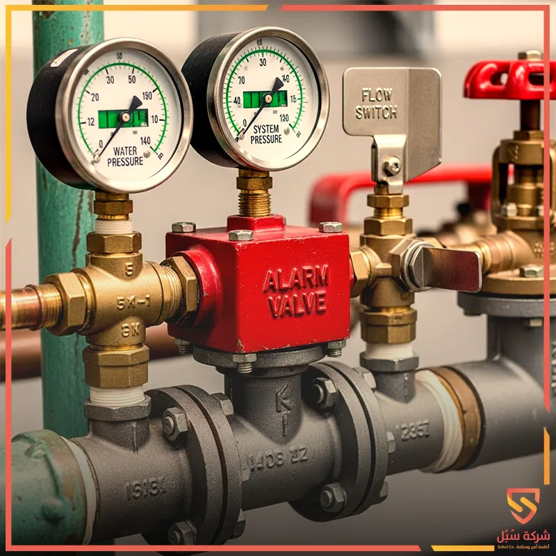 أجزاء نظام الرش الآلي للحريق